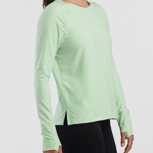NWT Title Nine Women's Grace Raglan Long Sleeve Tee Running XL Beach Gloss Green